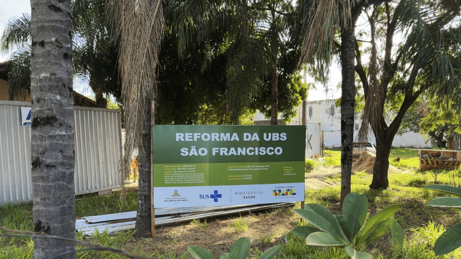 Prefeitura recebe R$ 918 mil para reforma da UBS São Francisco