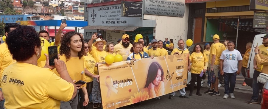 Prefeito Dr. Sato e Secretário de segurança Ricardo Antunes participam da Caminhada Pela Vida em Jandira