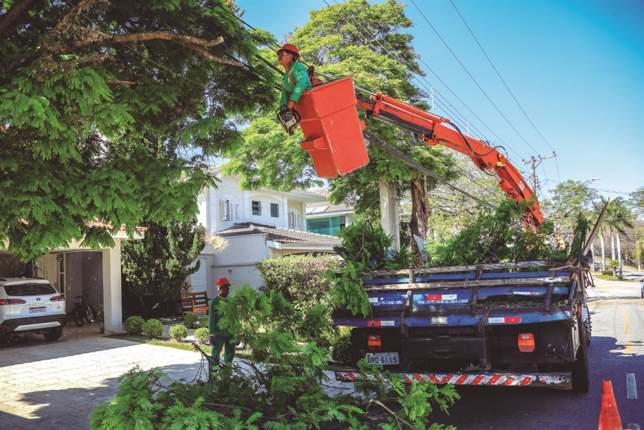 Santana de Parnaíba intensifica serviço de poda de árvores por toda a cidade