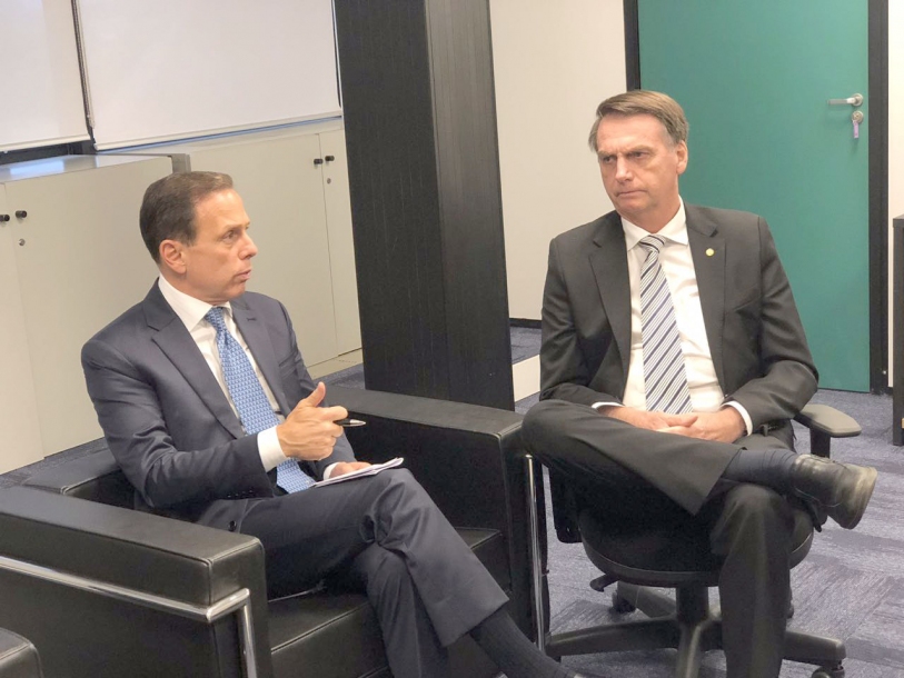 João Doria e Jair Bolsonaro têm reunião de trabalho em Brasília