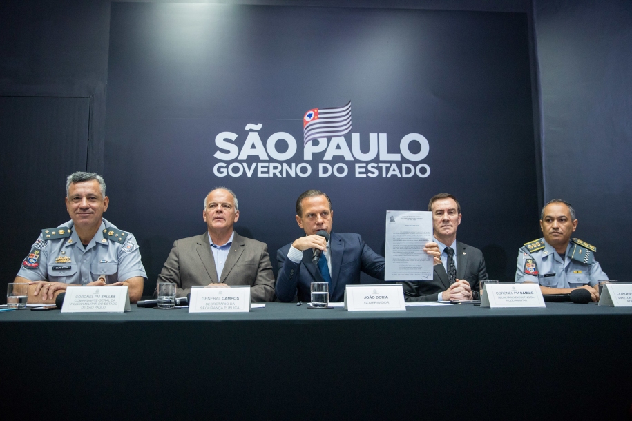 Doria anuncia aquisição de 40 mil armas para a Polícia Militar
