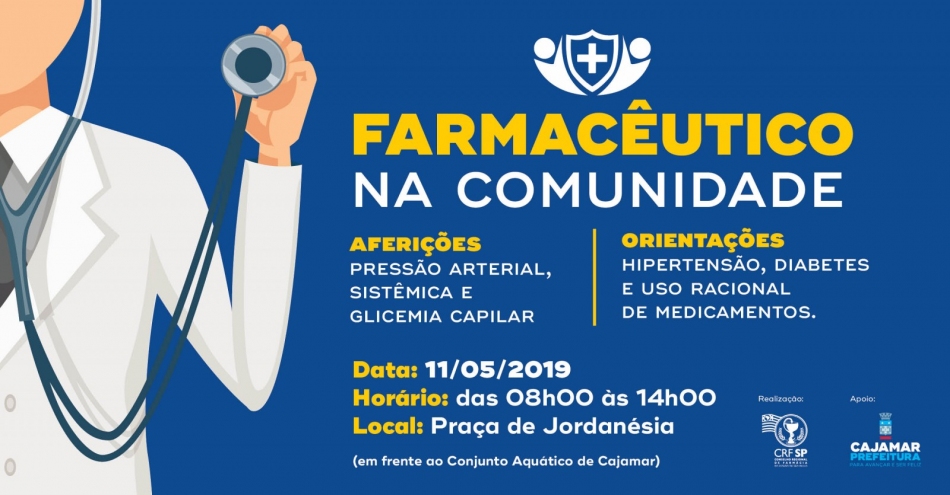 Campanha Farmacêutico na Comunidade acontece neste sábado