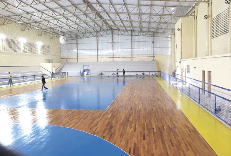 Avançam as obras de construção do Ginásio de Esportes do Colégio 