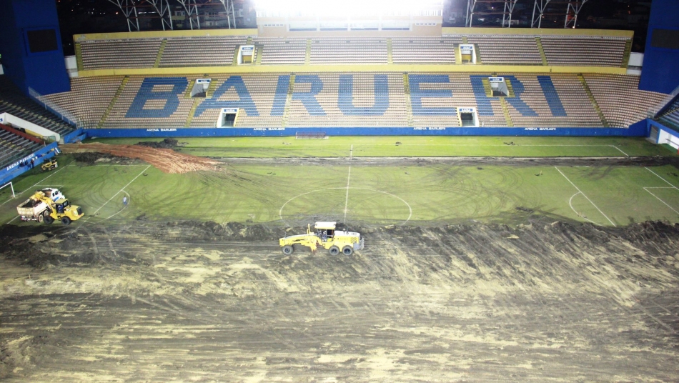 Gramado da Arena Barueri recebe reforma durante a Copa América