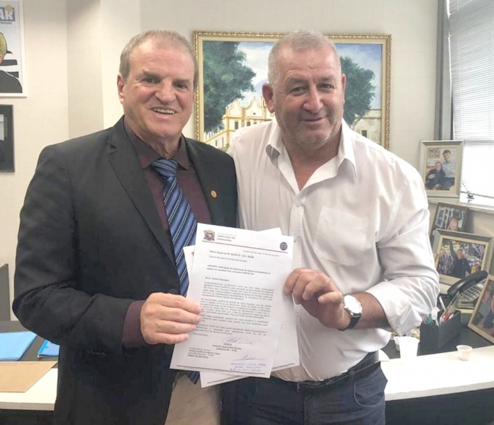 Vereador Xerife se reúne com Cezar por obras no Rancho Alegre