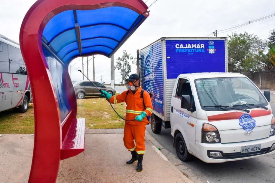 Cajamar segue higienização e desinfecção de espaços públicos