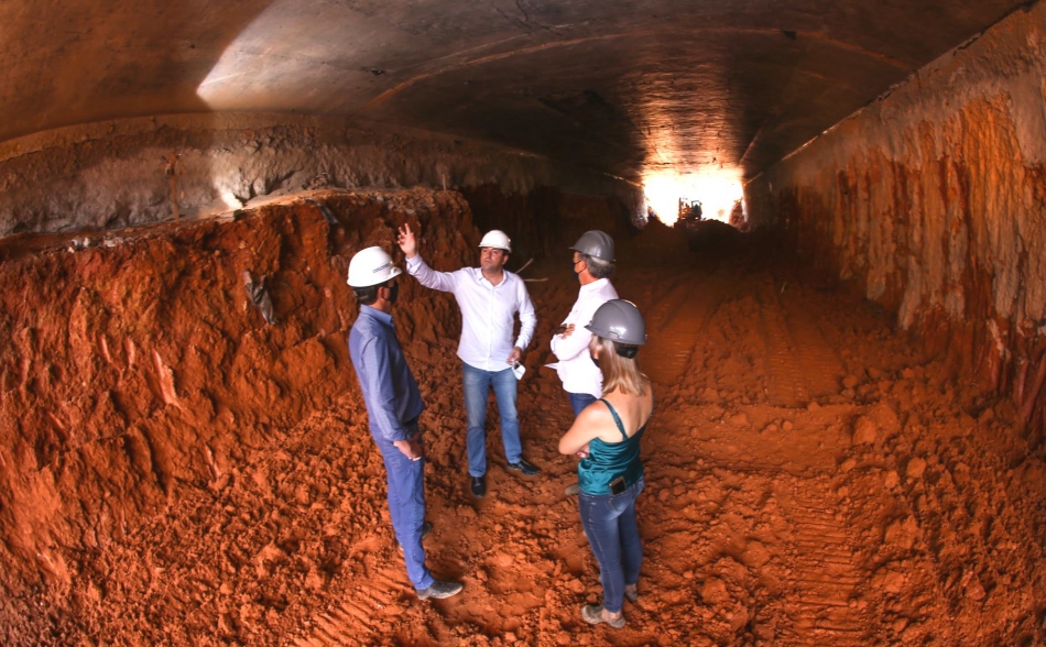 Obras do Túnel da Praça da Paz entram na reta final de construção