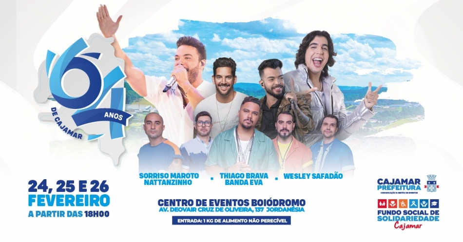 Cajamar terá programação especial no mês de aniversário 