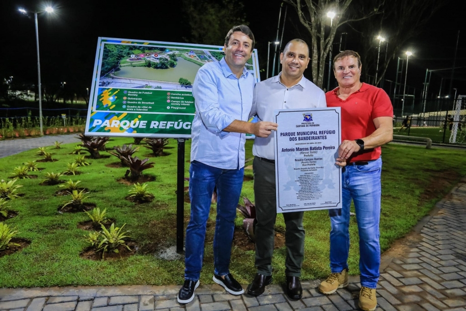 Prefeito Marcos Tonho inaugura Parque Municipal Refúgio dos Bandeirantes