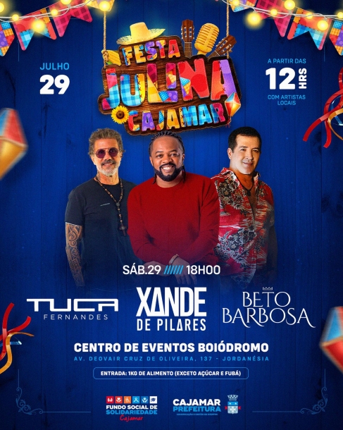 Tuca Fernandes, Beto Barbosa e Xande de Pilares agitam o 2º dia da Festa Julina de Cajamar 