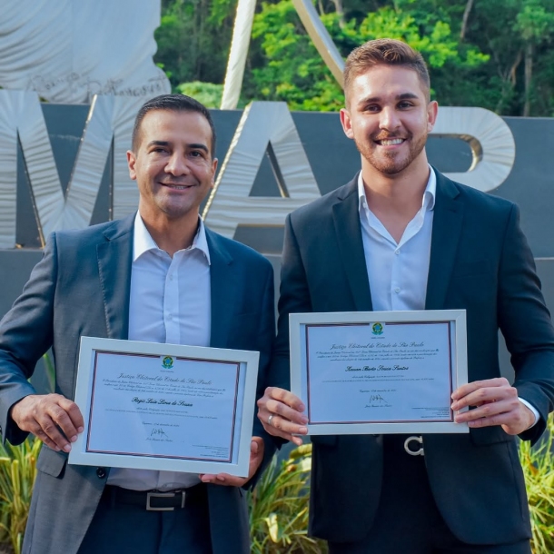 Prefeito eleito Kauãn Berto e vice-prefeito Régis Souza são diplomados em Cajamar