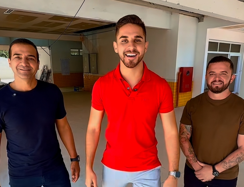 Kauan Berto acompanha obras de construção do novo Colégio do Futuro no Polvilho 