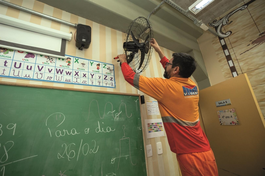 Santana de Parnaíba instala mil ventiladores nas escolas intensificando cuidados no verão