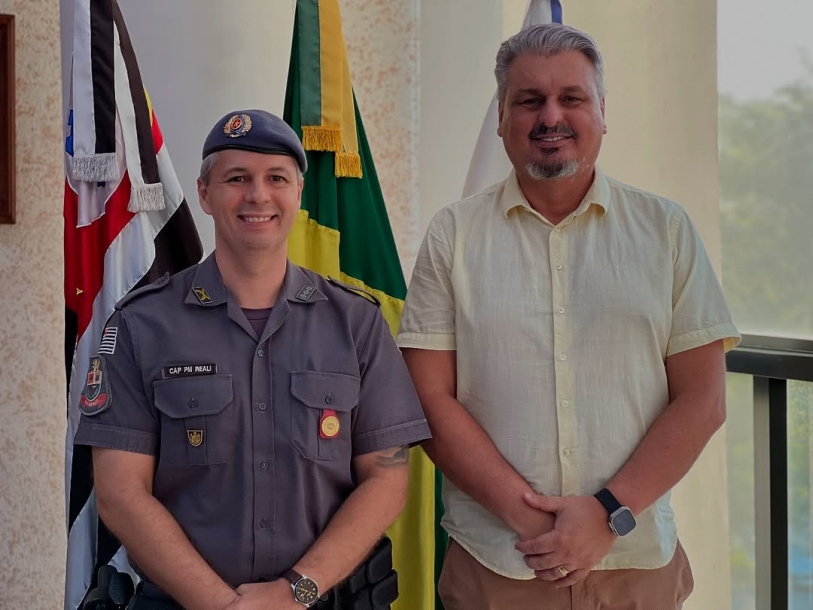 Professor Miguel recebe comandante da PM e discute avanços na segurança pública de Tatuí