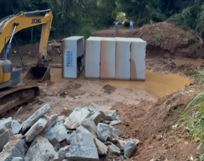 Prefeito Rodrigo Andrade acompanha obras da nova ponte entre Araçariguama e Pirapora