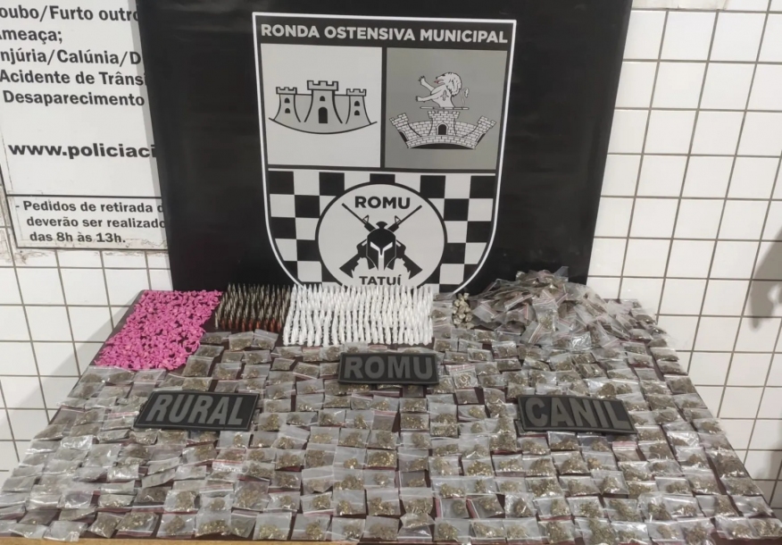 Mais de 1.900 porções de drogas são apreendidas pela GCM de Tatuí em ações de patrulhamento